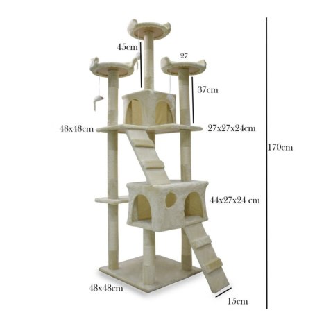 Drapak dla kota 170 cm domek legowisko drzewko sizal platformy zabawki Drapak dla kota 170 cm domek legowisko drzewko sizal platformy zabawki