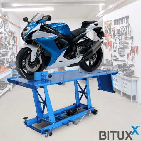 Hydrauliczny podnośnik motocyklowy BITUXX 464 kg platforma warsztatowa Hydrauliczny podnośnik motocyklowy BITUXX 464 kg platforma warsztatowa