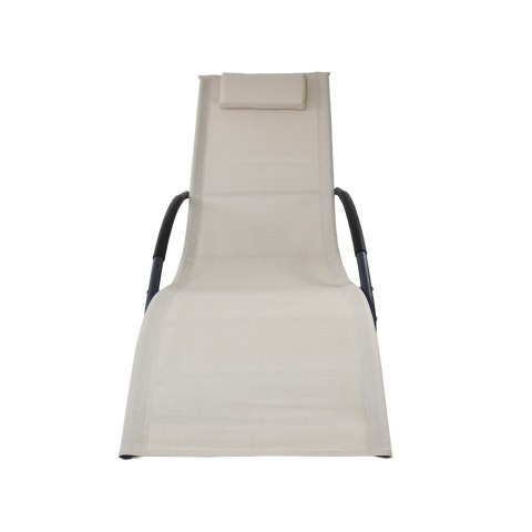 Leżak OGRODOWY bujany DESIGNERSKI beżowy textilene 150 kg komplet 2 szt Leżak OGRODOWY bujany DESIGNERSKI beżowy textilene 150 kg komplet 2 szt