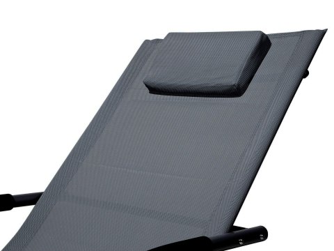 Leżak bujany ogrodowy textilene czarny lekki 9.7kg łatwy transport 2 sztuki Leżak bujany ogrodowy textilene czarny lekki 9.7kg łatwy transport 2 sztuki