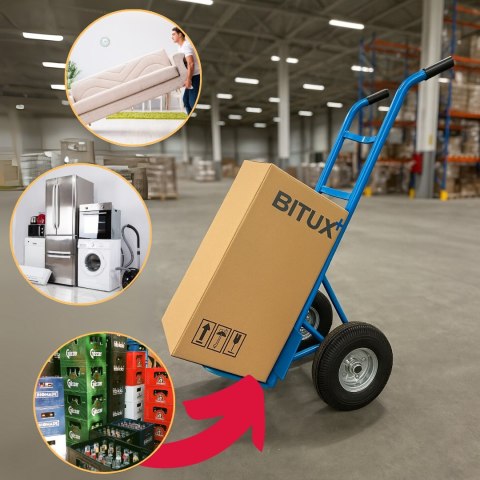 WÓZEK TRANSPORTOWY RĘCZNY MAGAZYNOWY 200KG Koła Pneumatyczne Młynarka WÓZEK TRANSPORTOWY RĘCZNY MAGAZYNOWY 200KG Koła Pneumatyczne Młynarka