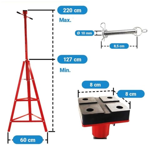 Kobyłka warsztatowa 2 tony regulowany pod samochód podpora osi 127-220 cm