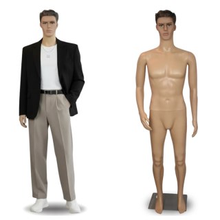 Manekin męski całopostaciowy wystawowy realistyczny cielisty 190 cm m/l