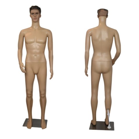 Manekin męski całopostaciowy wystawowy realistyczny cielisty 190 cm m/l