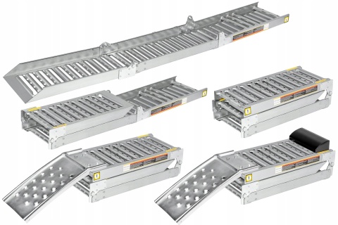 Najazd Rampa 200x27x16cm, 250kg/1100kg Składane Rampy Stal Stopery