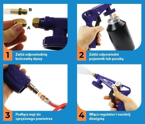 Pneumatyczny pistolet do konserwacji podwozia z przedłużką