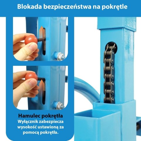 Podnośnik do płyt GK OSB karton gips 170-290 cm 40 kg pochylany Regulowany