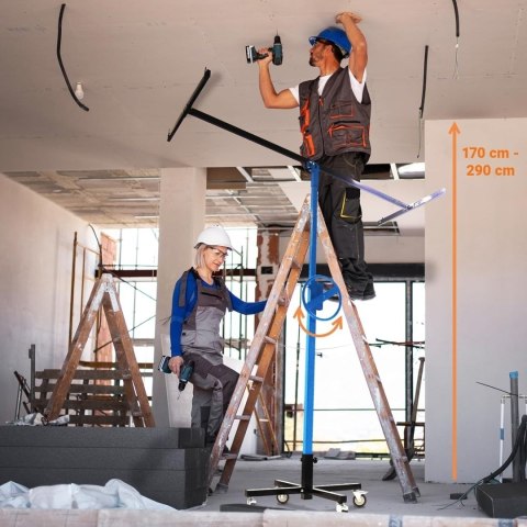 Podnośnik do płyt GK OSB karton gips 170-290 cm 40 kg pochylany Regulowany