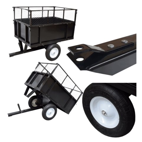 Przyczepka do traktorka ogrodowego do 300 kg 114 cm wywrotka z kiprem ATV