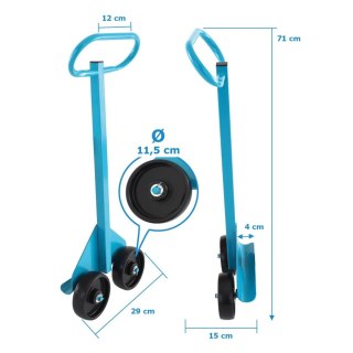 Uchwyt transportowy do płyt 100 kg z podwójnym kołem do Gipsu OSB MDF