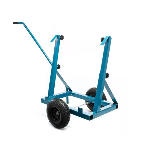 Wózek do płyt regulowany stalowy niebieski 200kg pneumatyczne koła
