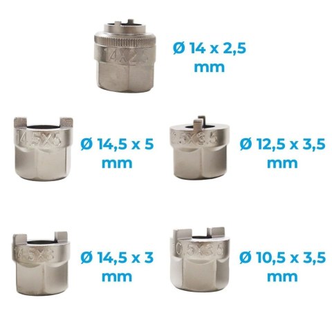Zestaw nasadek do amortyzatorów BITUXX 5 el. 10,5-14,5 mm CrV