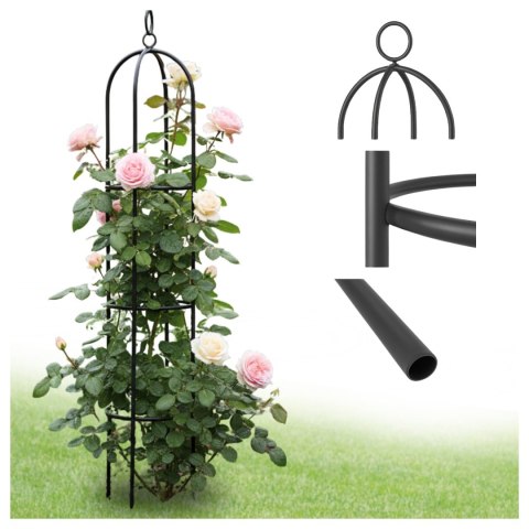 Pergola Metalowa Ogrodowa Wspornik na Różę Pnącą 195cm Ozdobna do Donicy