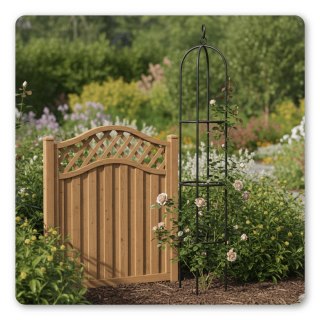 Pergola Metalowa Ogrodowa Wspornik na Różę Pnącą 195cm Ozdobna do Donicy