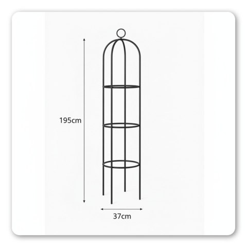 Pergola Metalowa Ogrodowa Wspornik na Różę Pnącą 195cm Ozdobna do Donicy