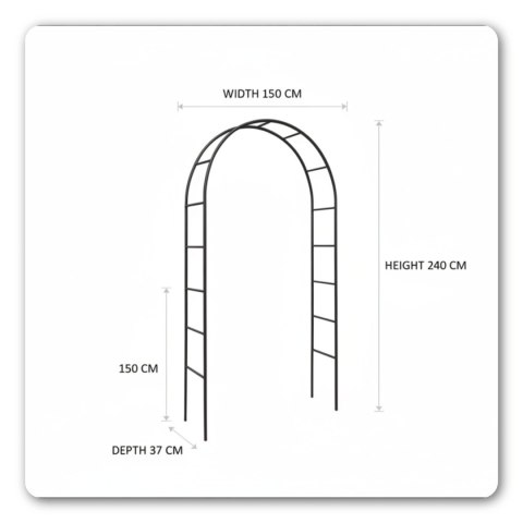 Pergola Ogrodowa Metalowa Tarasowa 240x150 cm Czarna