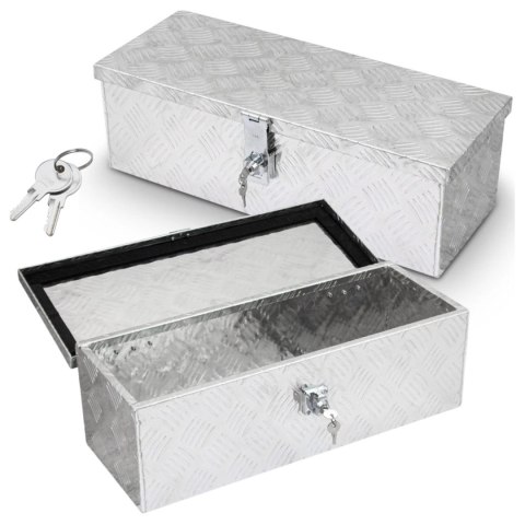 Skrzynia aluminiowa transportowa 25l srebrna zamykana na klucz wodoodporna