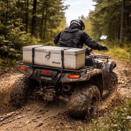 Skrzynia aluminiowa transportowa 25l srebrna zamykana na klucz wodoodporna