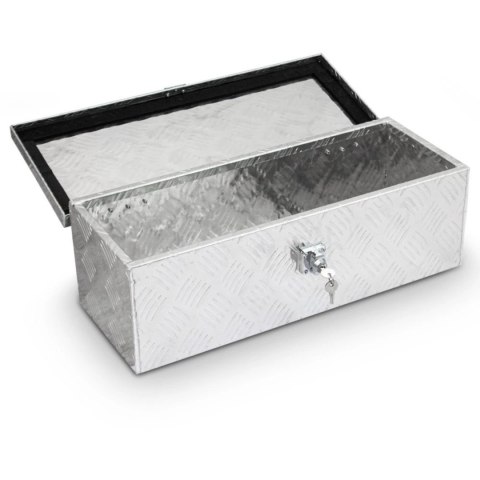 Skrzynia aluminiowa transportowa 25l srebrna zamykana na klucz wodoodporna