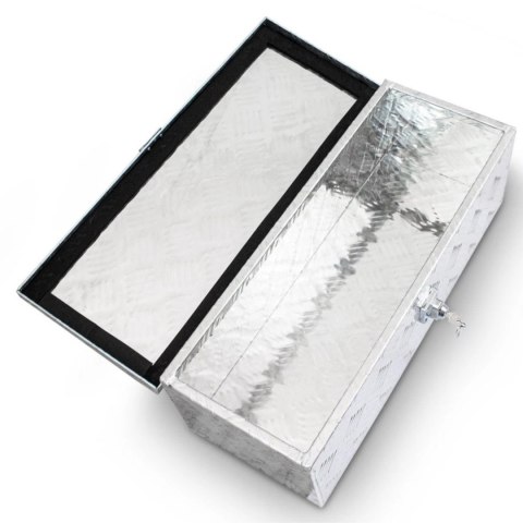 Skrzynia aluminiowa transportowa 25l srebrna zamykana na klucz wodoodporna