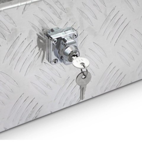 Skrzynia aluminiowa transportowa 25l srebrna zamykana na klucz wodoodporna