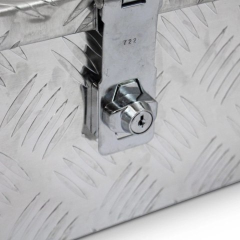 Skrzynia aluminiowa transportowa 25l srebrna zamykana na klucz wodoodporna