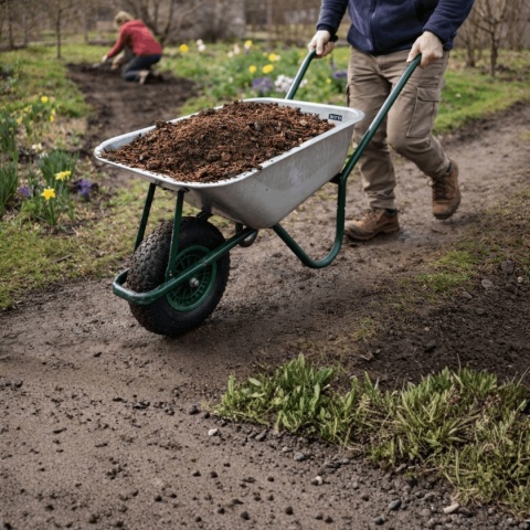 Taczka 100L, 250 kg Ocynkowana Misa Pneumatyczne Koło Solidna i Lekka