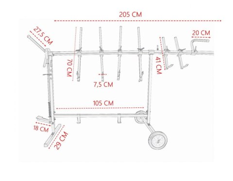 Stojak Lakierniczy Obrotowy 360° Obrotu 6 Ramion Mocujących Łatwy Transport