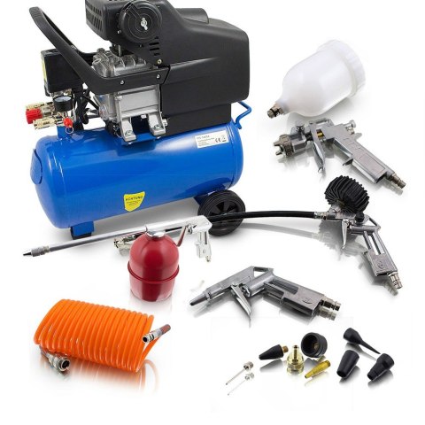 Sprężarka kompresr 50 l moc 1500W + akcesoria Duży Zestaw Sprężarka kompresr 50 l moc 1500W + akcesoria Duży Zestaw