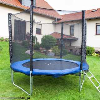 TRAMPOLINA 250 cm + DRABINKA + SIATKA + OSŁONA