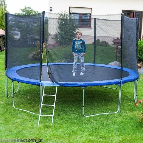 Trampolina 430 cm Duża Zestaw Drabinka Siatka Osłona