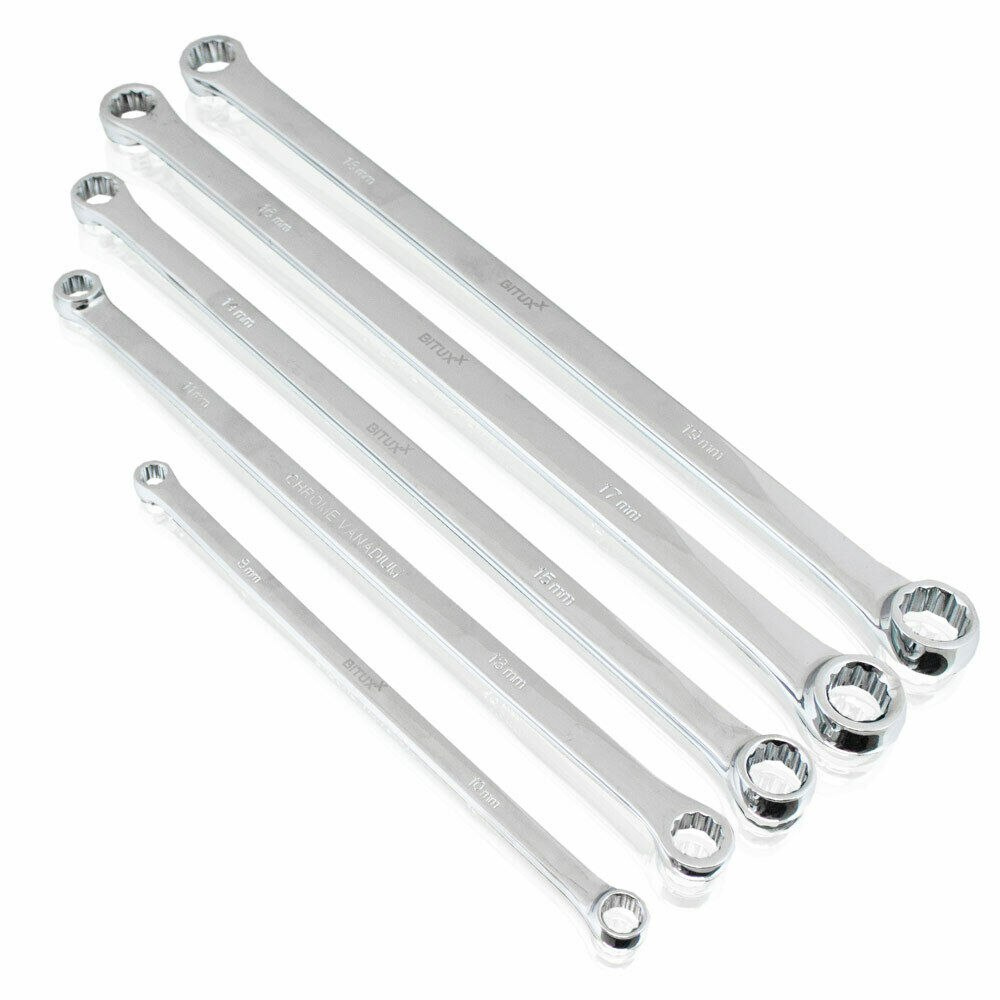 Zestaw kluczy oczkowych 5 sztuk dwustronne rozmiary 8-19mm Zestaw kluczy oczkowych 5 sztuk dwustronne rozmiary 8-19mm