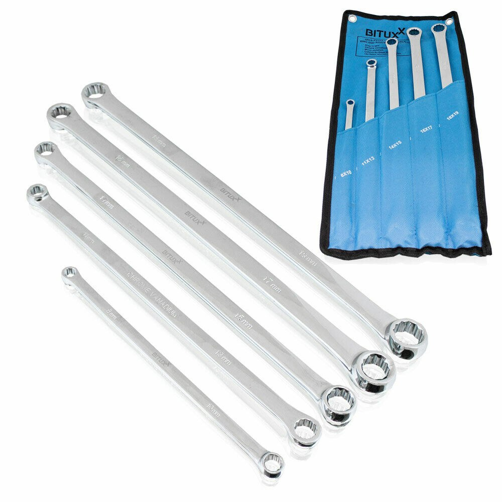 Zestaw kluczy oczkowych 5 sztuk dwustronne rozmiary 8-19mm Zestaw kluczy oczkowych 5 sztuk dwustronne rozmiary 8-19mm