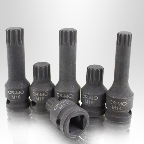 Zestaw Kluczy Udarowych XZN 1/2" 6 Szt. M14-M18 Chromowo-Molibdenowa