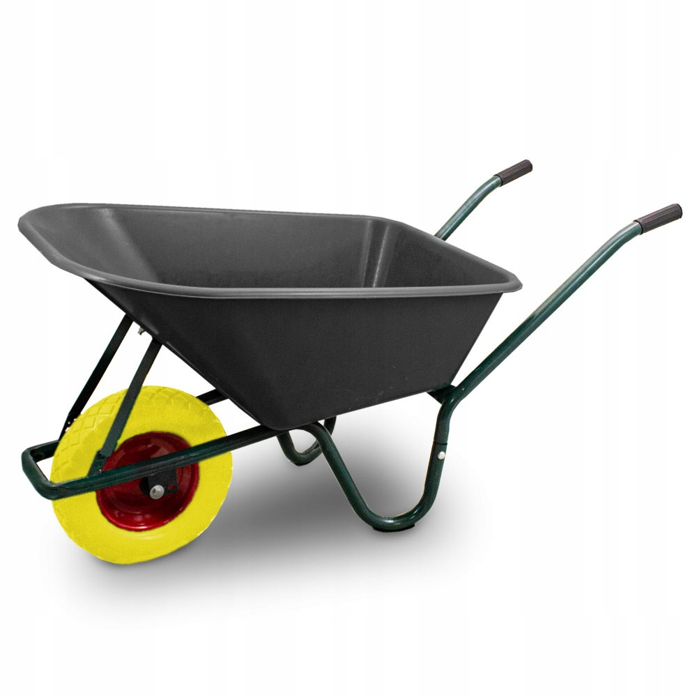 Budowlana Ogrodowa Taczka Wózek 100L PVC 250KG Żółte Koło Budowlana Ogrodowa Taczka Wózek 100L PVC 250KG Żółte Koło