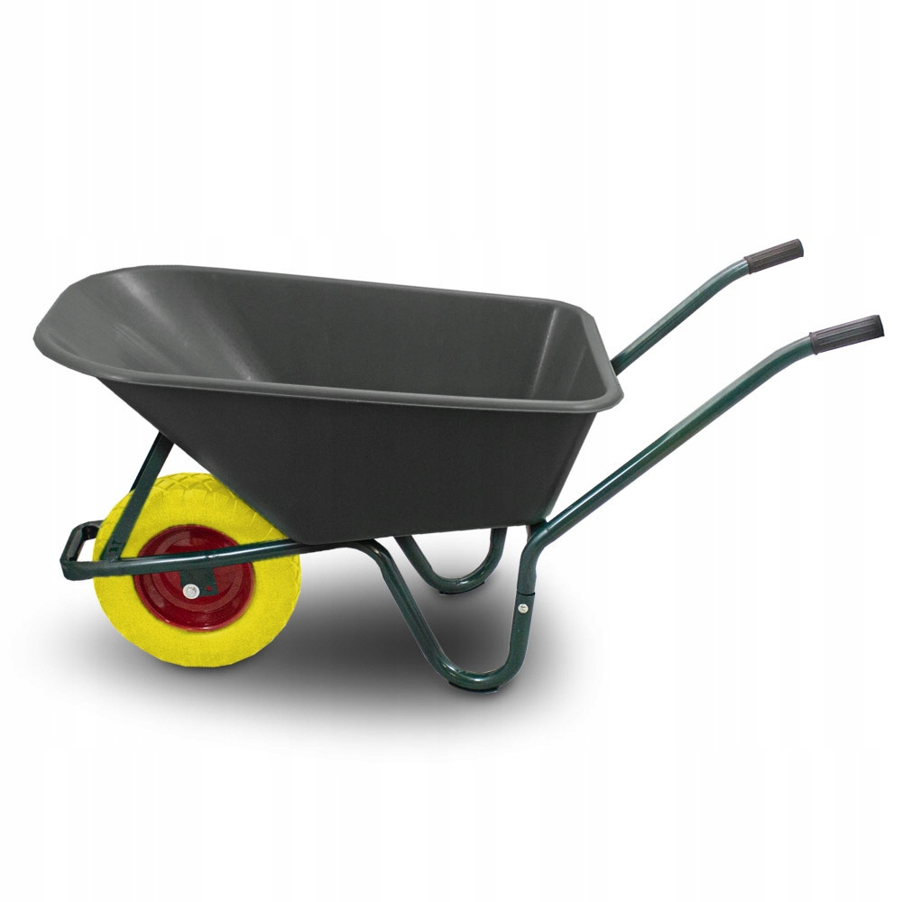Budowlana Ogrodowa Taczka Wózek 100L PVC 250KG Żółte Koło Budowlana Ogrodowa Taczka Wózek 100L PVC 250KG Żółte Koło