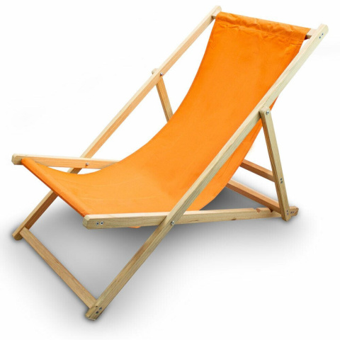 Leżak Plażowy Leżak ogrodowy Kolor Pomarańczowy
