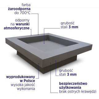 Palenisko Ogrodowe RECTAN 85x85 cm - Solidne, Stalowe, Made in Poland