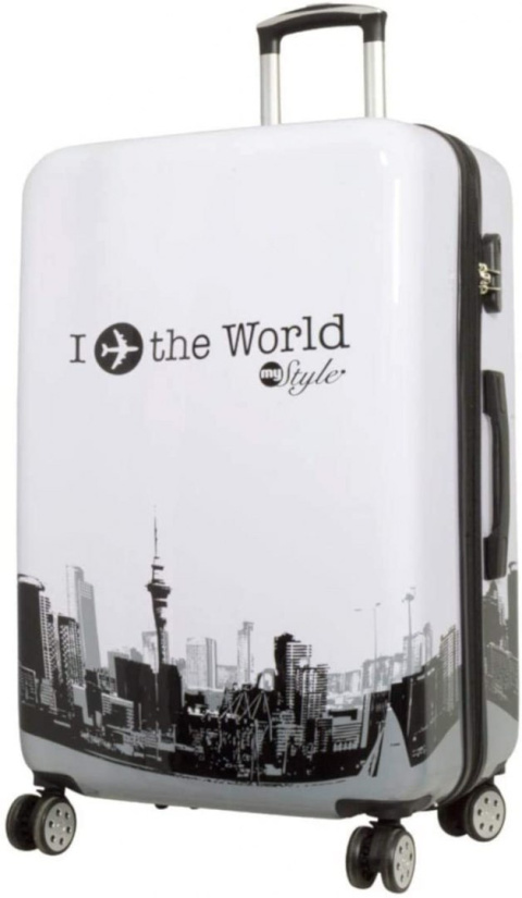 ZESTAW WALIZEK PODRÓŻNYCH M L XL FLY THE WORLD WHITE