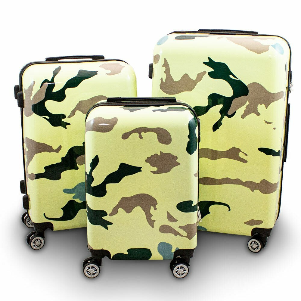 ZESTAW NOWOCZESNYCH WALIZEK PODRÓŻNYCH M L XL WZÓR CAMOUFLAGE ZESTAW NOWOCZESNYCH WALIZEK PODRÓŻNYCH M L XL WZÓR CAMOUFLAGE