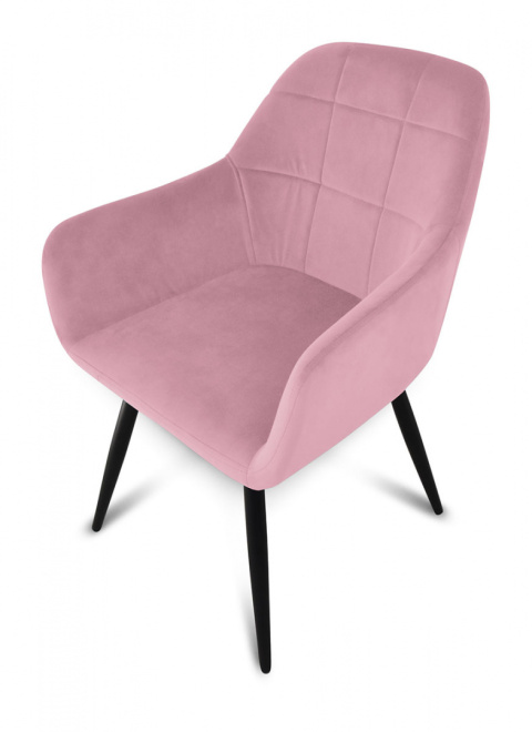 Krzesło fotel welurowy różowy x2