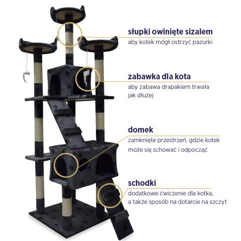 Duży Drapak Legowisko dla Kotów Wieża Kota 1049